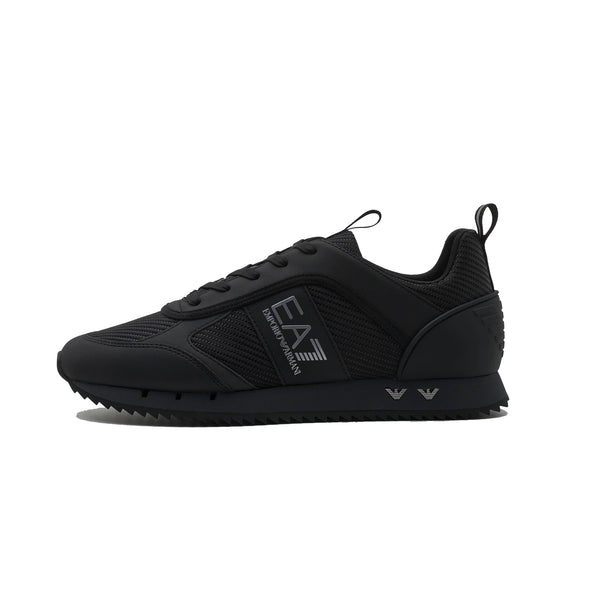 EA7 Emporio Armani Woven Runner Trainers Triple Black/Silver