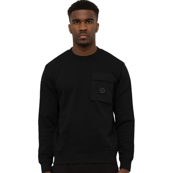 Marshall Artist Nevado Crew Sweatshirt Black-SPIRALSEVEN DESIGNER MENSWEAR UK