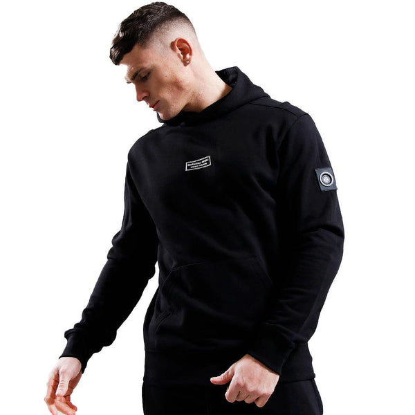 Marshall Artist Siren Fleece OTH Hoodie Black-SPIRALSEVEN DESIGNER MENSWEAR UK