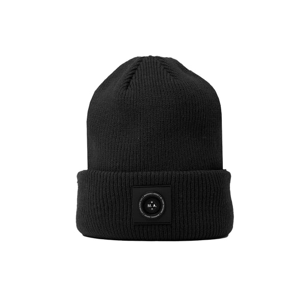 Marshall Artist Siren Knitted Beanie Hat Black-One size-SPIRALSEVEN DESIGNER MENSWEAR UK