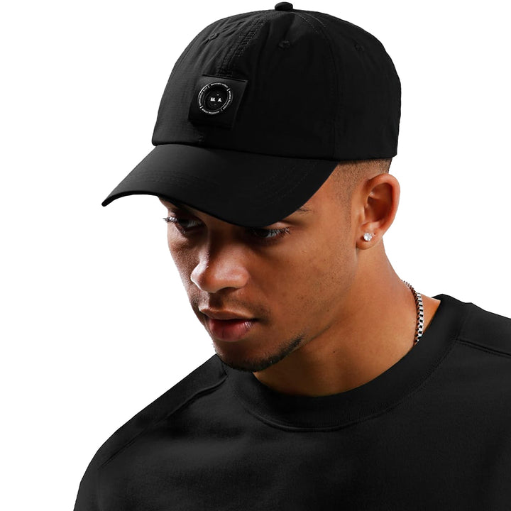 Marshall Artist Siren Nylon Ripstop Baseball Cap Black-One size-SPIRALSEVEN DESIGNER MENSWEAR UK