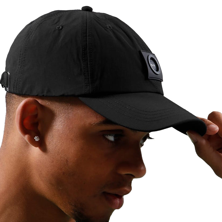 Marshall Artist Siren Nylon Ripstop Baseball Cap Black-One size-SPIRALSEVEN DESIGNER MENSWEAR UK