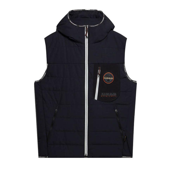 Napapijri A Huron Vest Gilet Black-SPIRALSEVEN DESIGNER MENSWEAR UK