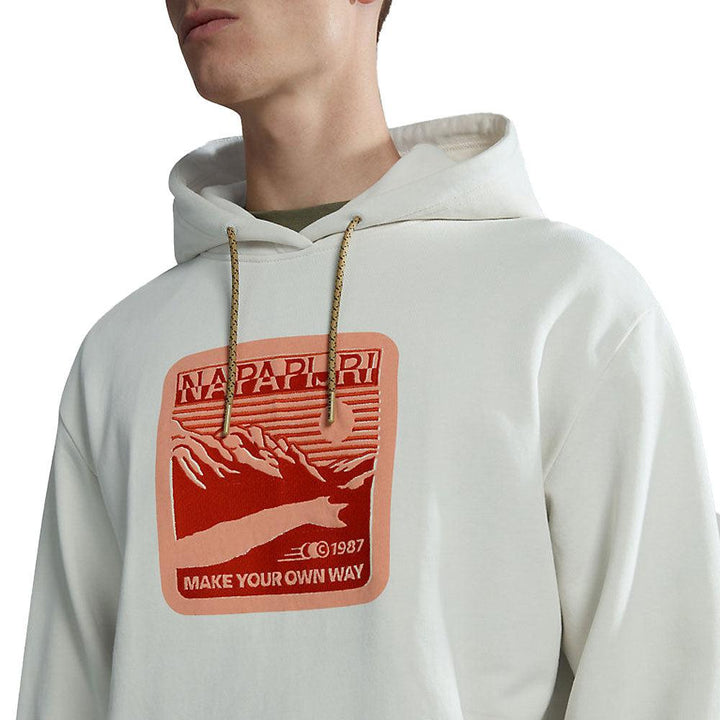 Napapijri B Boyd Hoodie White Whisper-SPIRALSEVEN DESIGNER MENSWEAR UK