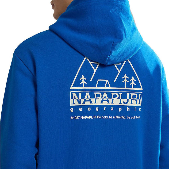 Napapijri B Faber Hoodie Blue Lapis-SPIRALSEVEN DESIGNER MENSWEAR UK