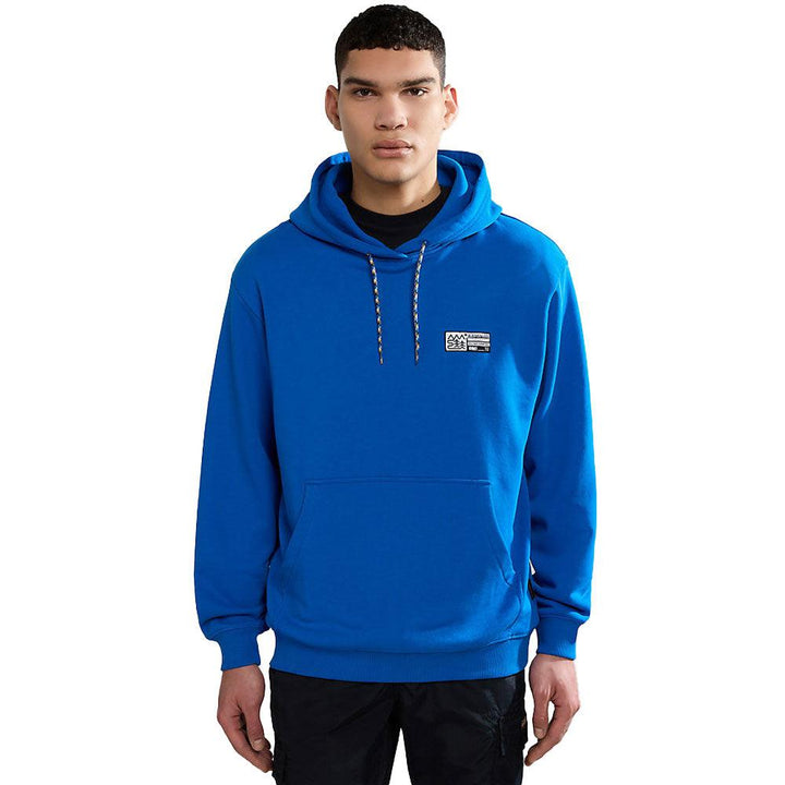 Napapijri B Faber Hoodie Blue Lapis-SPIRALSEVEN DESIGNER MENSWEAR UK