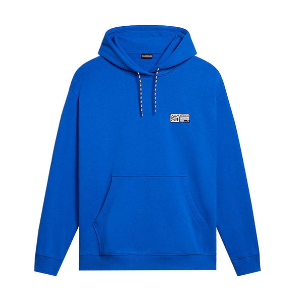 Napapijri B Faber Hoodie Blue Lapis-SPIRALSEVEN DESIGNER MENSWEAR UK