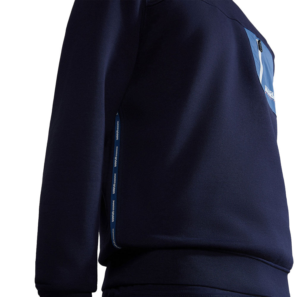 Napapijri B Huron C Sweatshirt Navy Blue-SPIRALSEVEN DESIGNER MENSWEAR UK