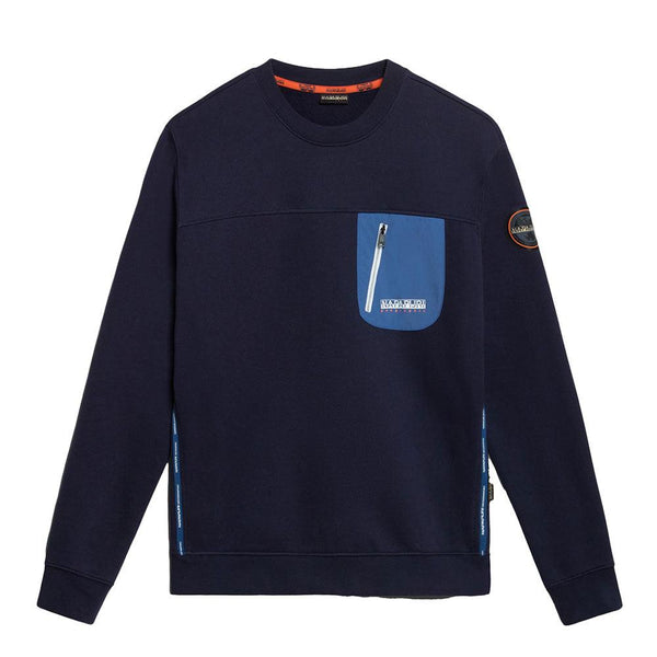 Napapijri B Huron C Sweatshirt Navy Blue-SPIRALSEVEN DESIGNER MENSWEAR UK