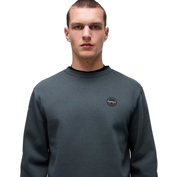 Napapijri Badge Sweatshirt Green Urban-SPIRALSEVEN DESIGNER MENSWEAR UK