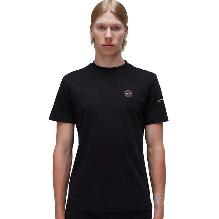 Napapijri Badge T-Shirt Black-SPIRALSEVEN DESIGNER MENSWEAR UK