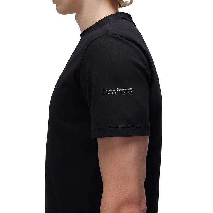 Napapijri Badge T-Shirt Black-SPIRALSEVEN DESIGNER MENSWEAR UK