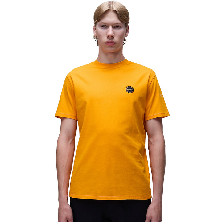 Napapijri Badge T-Shirt Orange-SPIRALSEVEN DESIGNER MENSWEAR UK