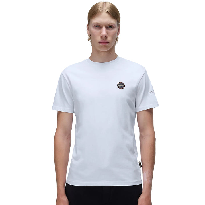 Napapijri Badge T-Shirt White-SPIRALSEVEN DESIGNER MENSWEAR UK