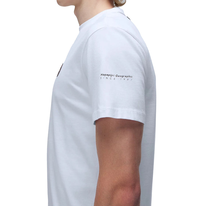 Napapijri Badge T-Shirt White-SPIRALSEVEN DESIGNER MENSWEAR UK