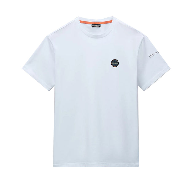 Napapijri Badge T-Shirt White-SPIRALSEVEN DESIGNER MENSWEAR UK