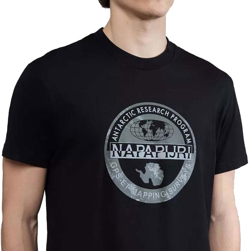 Napapijri S Bollo T-Shirt Black-SPIRALSEVEN DESIGNER MENSWEAR UK
