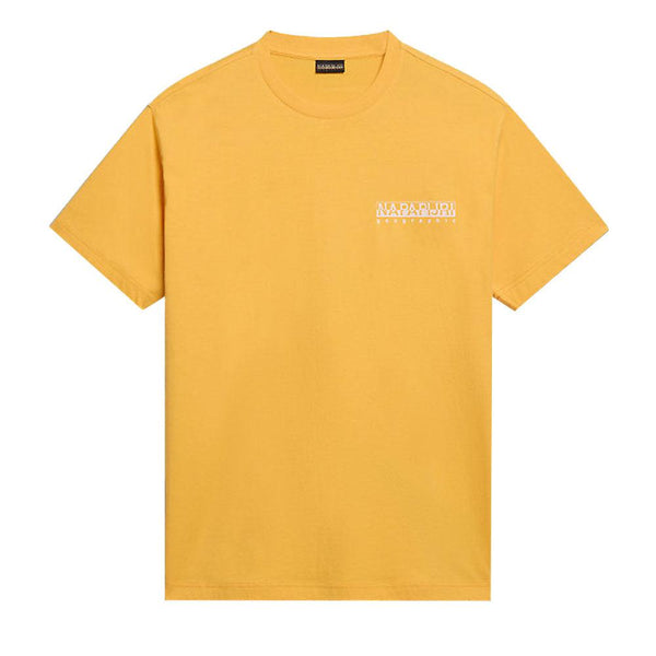 Napapijri S Boyd T-Shirt Yellow Kumquat-SPIRALSEVEN DESIGNER MENSWEAR UK