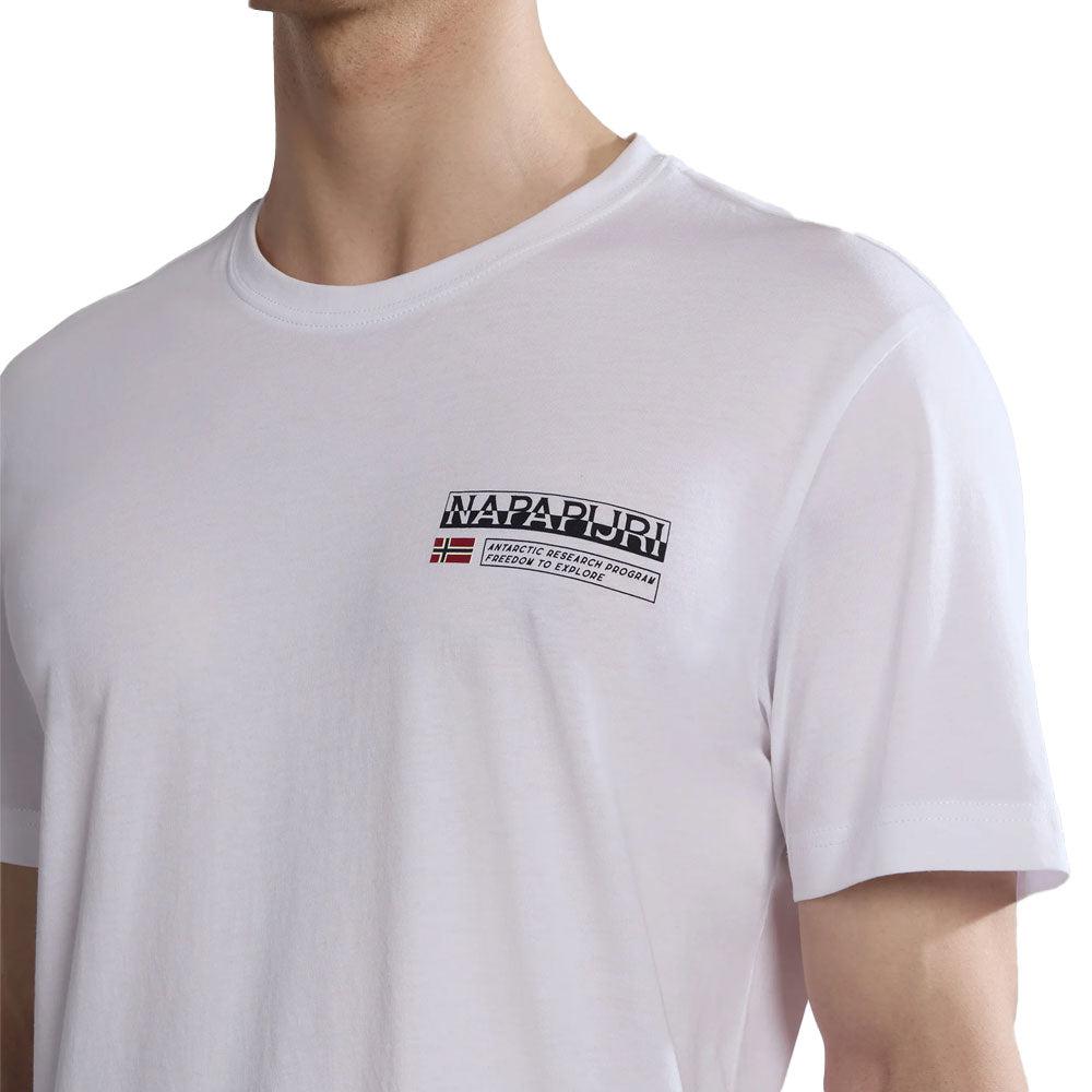 Napapijri S Kasba T-Shirt Bright White-SPIRALSEVEN DESIGNER MENSWEAR UK