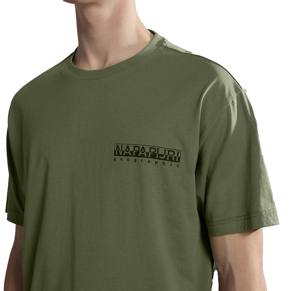 Napapijri S Tahi T-Shirt Green Lichen-SPIRALSEVEN DESIGNER MENSWEAR UK