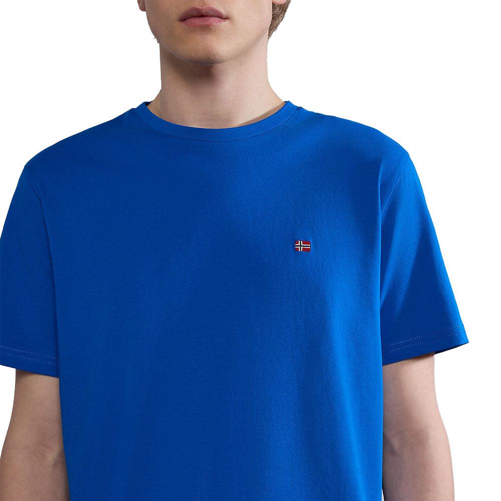 Napapijri Salis Sum T-Shirt Blue Lapis-SPIRALSEVEN DESIGNER MENSWEAR UK