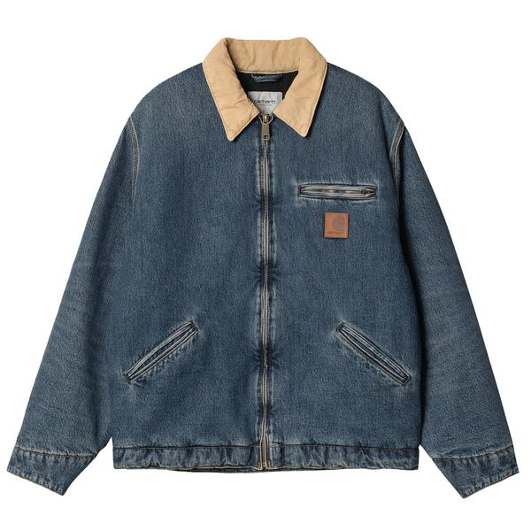 Carhartt WIP OG Detroit Jacket Blue/Dusty H Brown Worn Used Wash