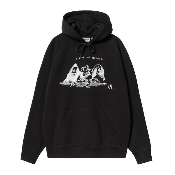 Carhartt WIP Hooded Pepe Friends Sweat Black/White