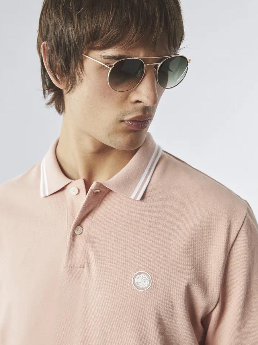 Pretty Green Barton Polo Shirt - Dusty Pink-SPIRALSEVEN DESIGNER MENSWEAR UK