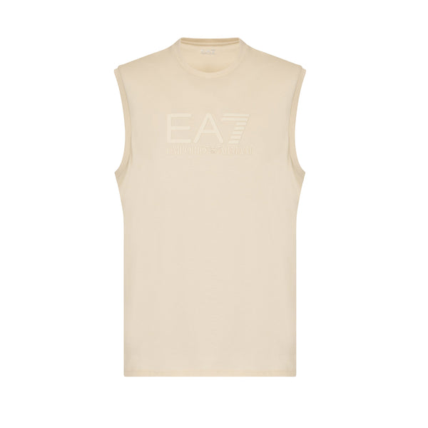 EA7 Emporio Armani Visibility Tonal Logo Tank Vest Almond Milk