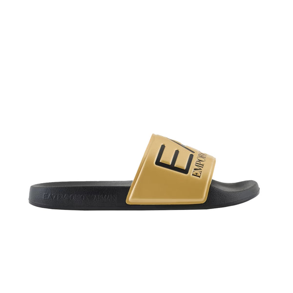 EA7 Emporio Armani Visibility Logo Slides Shiny Gold/Black