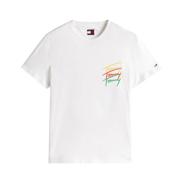 Tommy Jeans 3 Colour Twisted Logo T-Shirt Ecru