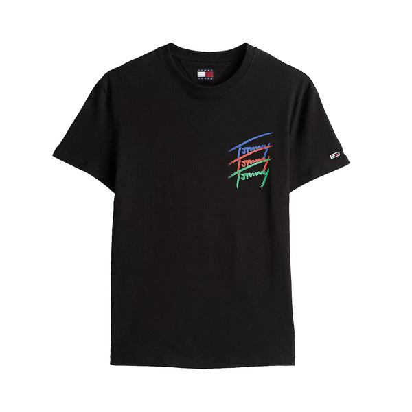 Tommy Jeans 3 Colour Twisted Logo T-Shirt Black