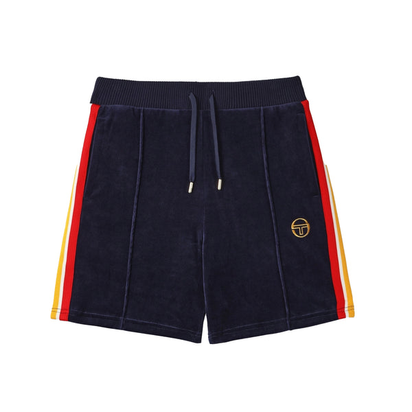 Sergio Tacchini Slice Velour Shorts Maritime Blue/Gold