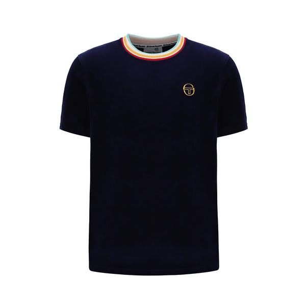 Sergio Tacchini Slice Velour T-Shirt Maritime Blue/Gold