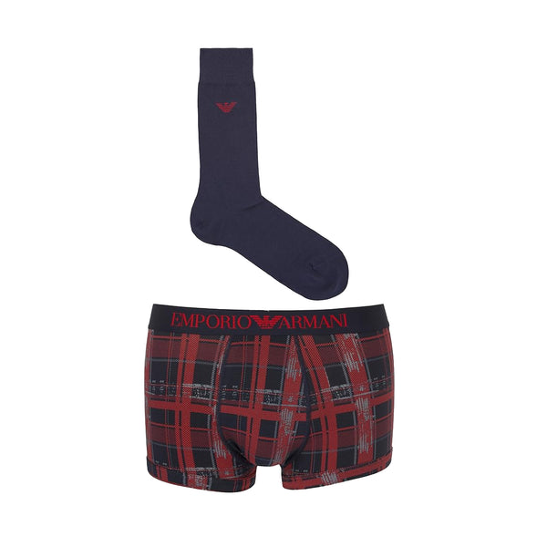 Emporio Armani Underwear Gift Set Navy/Tartan