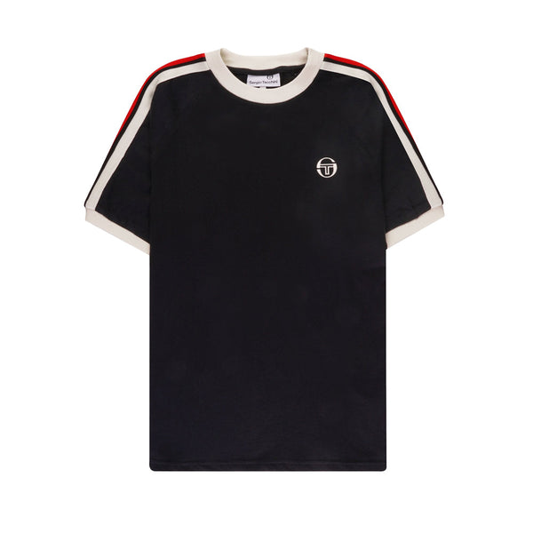 Sergio Tacchini Hadow Ringer T-Shirt Black-SPIRALSEVEN DESIGNER MENSWEAR UK