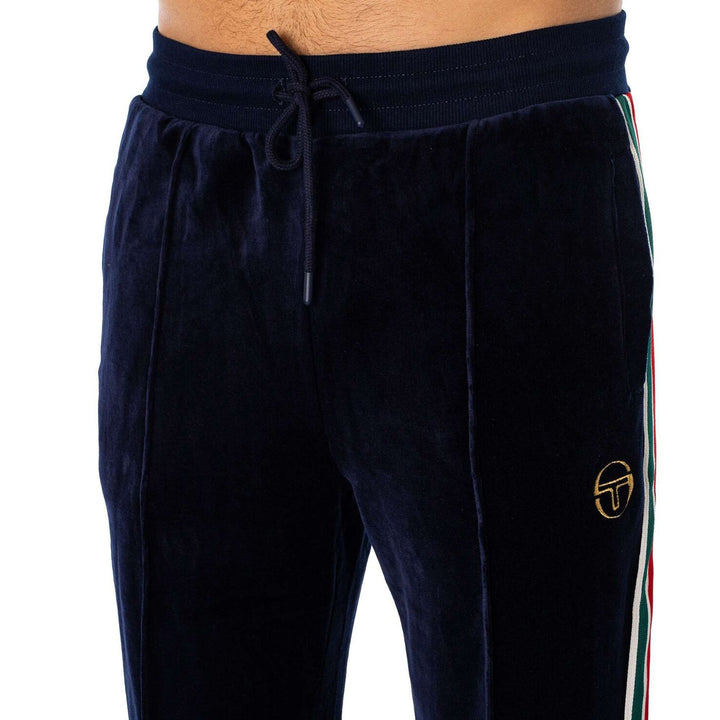 Sergio Tacchini Spencer Velour Track Pants Jogger Maritime Blue-SPIRALSEVEN DESIGNER MENSWEAR UK