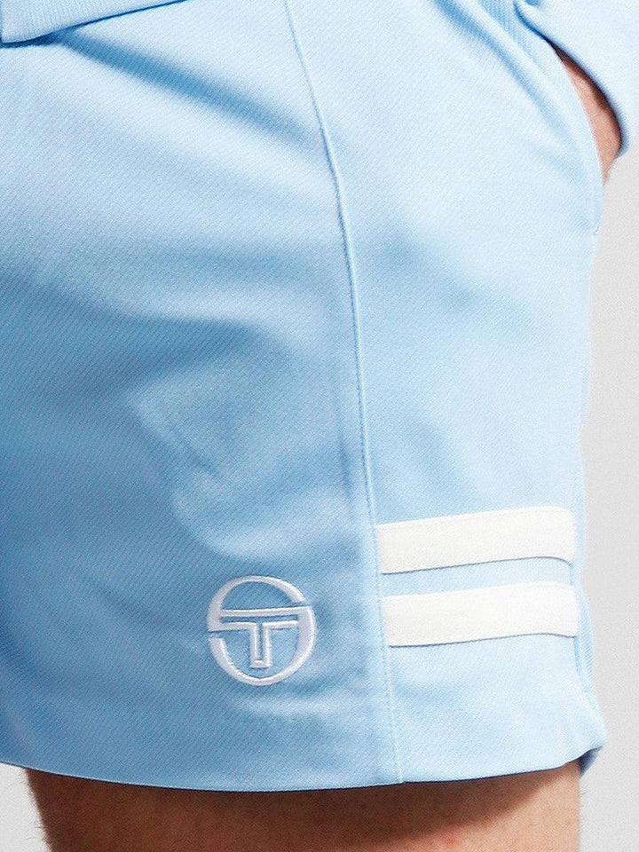 Sergio Tacchini Supermac Tennis Shorts - Clear Sky/Pearled Ivory-SPIRALSEVEN DESIGNER MENSWEAR UK