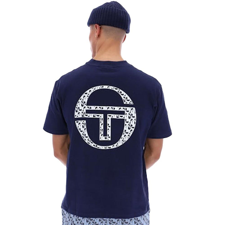 Sergio Tacchini Vines T-Shirt Maritime Blue-SPIRALSEVEN DESIGNER MENSWEAR UK