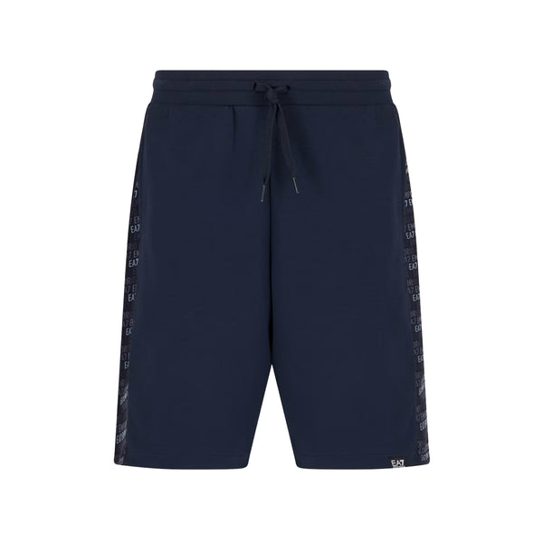 EA7 Emporio Armani Logo Series Monogram Print Bermuda Shorts Armani Blue