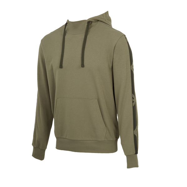 Emporio Armani Lounge Woven Tape Hooded Sweatshirt Khaki Green