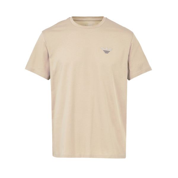 Emporio Armani Beach Embroidered Logo T-Shirt Plaza Taupe