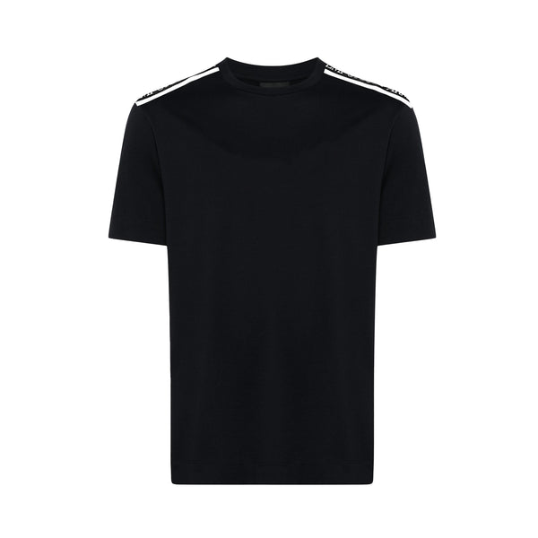 Emporio Armani Beach Woven Tape Logo T-Shirt Black