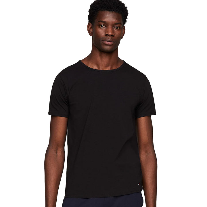 Tommy Hilfiger 3 Pack Premium Essential Stretch T-Shirts Black/White/Grey Heather-SPIRALSEVEN DESIGNER MENSWEAR UK