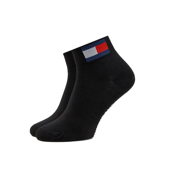 Tommy Hilfiger Quarter Two Pack Flag Socks Black-SPIRALSEVEN DESIGNER MENSWEAR UK