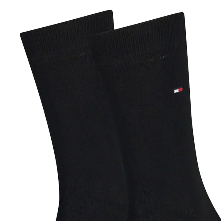 Tommy Hilfiger Two Pack Knitted Classic Socks Black-SPIRALSEVEN DESIGNER MENSWEAR UK