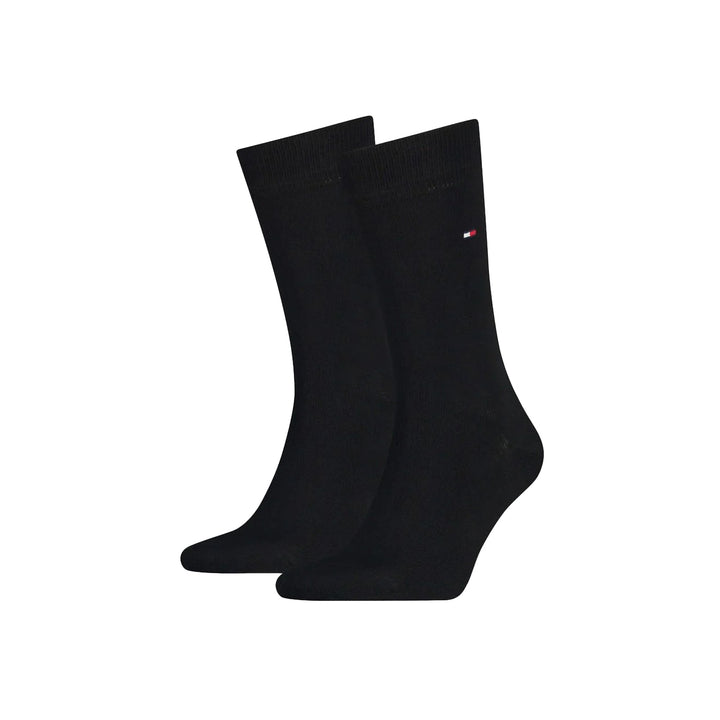 Tommy Hilfiger Two Pack Knitted Classic Socks Black-SPIRALSEVEN DESIGNER MENSWEAR UK