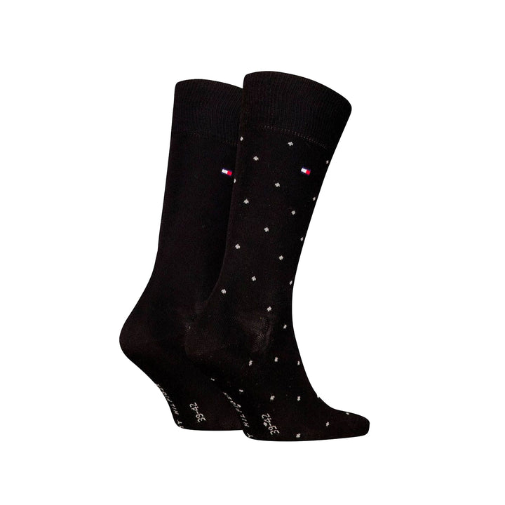 Tommy Hilfiger Two Pack Knitted Dot Socks Black-UK 9-11-SPIRALSEVEN DESIGNER MENSWEAR UK