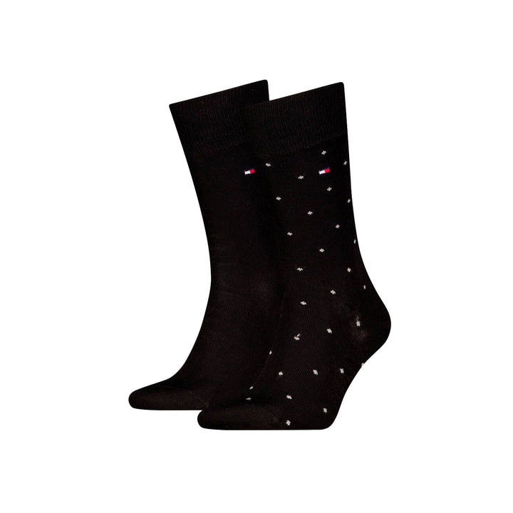 Tommy Hilfiger Two Pack Knitted Dot Socks Black-UK 9-11-SPIRALSEVEN DESIGNER MENSWEAR UK