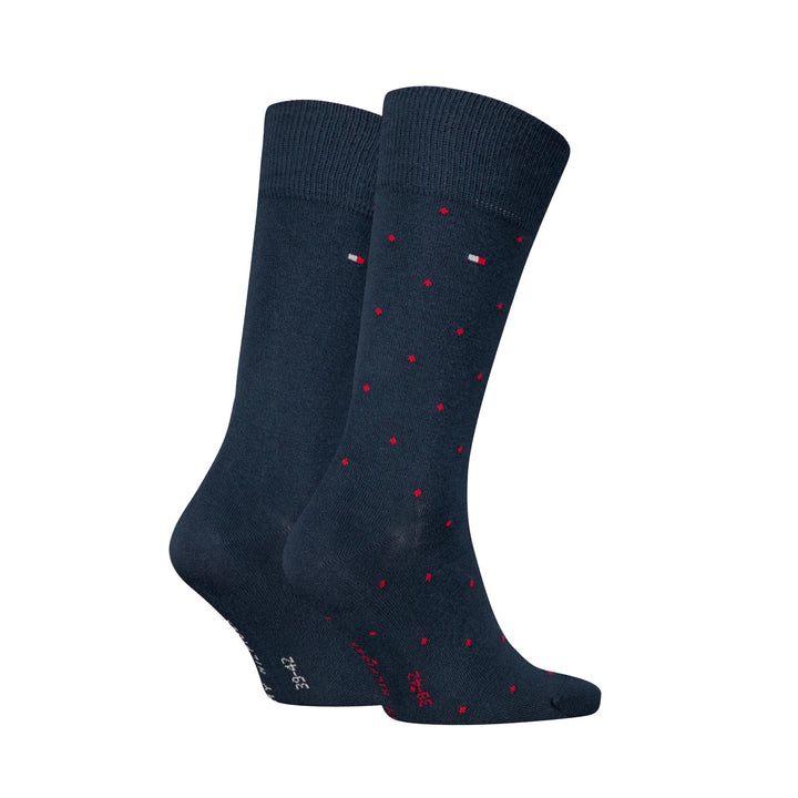 Tommy Hilfiger Two Pack Knitted Dot Socks Navy-UK 9-11-SPIRALSEVEN DESIGNER MENSWEAR UK